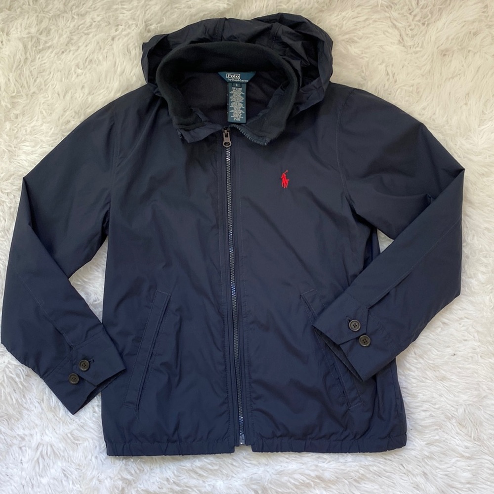 Ralph Lauren boys windbreaker jacket in size small navy blue